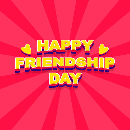 Happy Friendship day vector illustration with text and love elements for celebrating friendship day, Greeting card designのイラスト素材