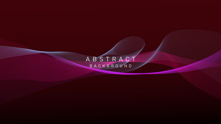 Abstract Dark red gradient background with flowing wave lines. Modern shiny moving lines design, for banner, poster, landing page. vector illustrationのイラスト素材
