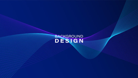 Modern abstract blue gradient flowing wave lines banner background. Shiny moving lines design elements. Glowing waves. Futuristic technology concept. Vector illustrationのイラスト素材