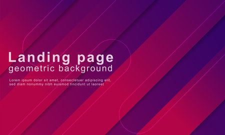 Geometric Landing page background with dynamic shapes composition. Abstract gradient background Vector Illustrationのイラスト素材