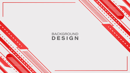 Modern geometric background in white and red colors. vector illustrationのイラスト素材