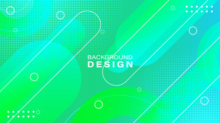 Abstract blue and green gradient geometric background. Dynamic shape composition. Vector illustrationのイラスト素材