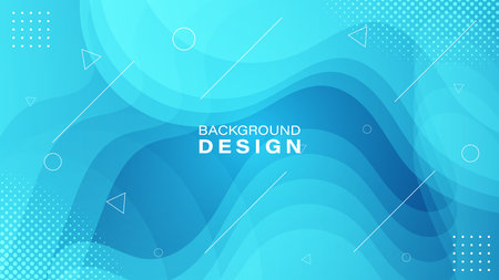 Gradient blue geometric background. Dynamic shape composition. Vector illustrationのイラスト素材