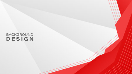 Modern geometric background in white and red colors. vector illustrationのイラスト素材