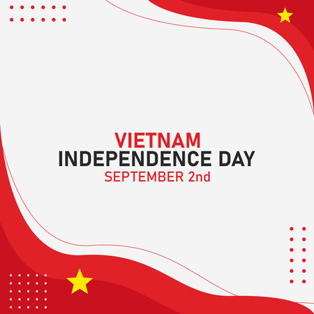 Happy Vietnam Independence Day September 2th Celebration Vector Design Illustration. Template for Poster, Banner, Greeting Cardのイラスト素材