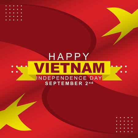 Happy Vietnam Independence Day September 2th Celebration Vector Design Illustration. Template for Poster, Banner, Greeting Cardのイラスト素材