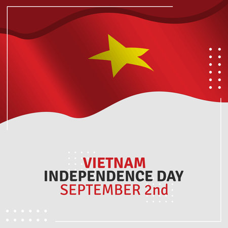 Happy Vietnam Independence Day September 2th Celebration Vector Design Illustration. Template for Poster, Banner, Greeting Cardのイラスト素材