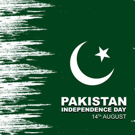 Pakistan independence day. Pakistan's Independence Day is celebrated every year on 14th August. Greeting poster banner design. Vector illustrationのイラスト素材