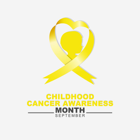 Childhood cancer awareness month is observed every year in September. Greeting card illustration vector graphic designのイラスト素材