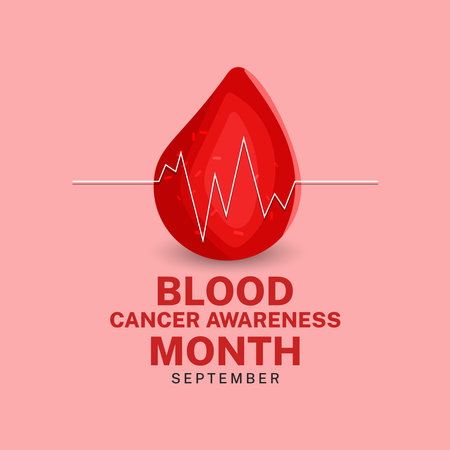 Vector illustration of Blood Cancer Awareness Month observed in September, Suitable for greeting cards and social media postsのイラスト素材
