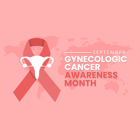 Vector illustration design concept of gynecologic cancer awareness month observed on every september. Female reproductive system symbolのイラスト素材