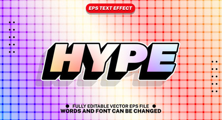 Hype style bold editable text effect vector in soft pastel colors.のイラスト素材