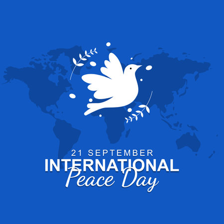 Vector illustration of international day of peace. World Peace Day is celebrated on September 21のイラスト素材