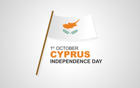 Cyprus Independence Day is celebrated on October 1. greeting card or poster design with Cyprus flag. Vector illustration designのイラスト素材