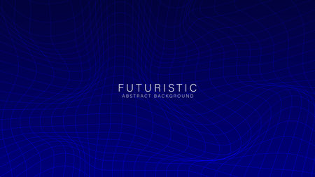 Futuristic horizontal abstract background. with a blue wavy line. Vector illustration designのイラスト素材
