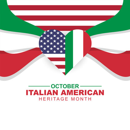 Italian American Heritage Month. Happy holiday celebrate annual in October. Vector illustration designのイラスト素材