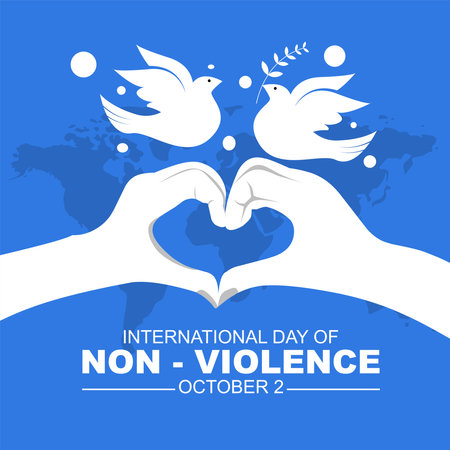 Vector illustration for International day of non Violence celebrated every year on 2 october.のイラスト素材
