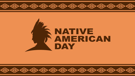 Vector Illustration of Native American Day celebrated every year on October 9のイラスト素材