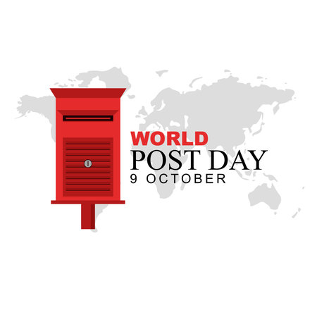 World Post Day is celebrated every year on October 9. Vector illustrationのイラスト素材