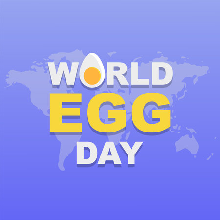 Vector illustration of World Egg Day which is celebrated every year on October 13th. World egg day greeting posterのイラスト素材