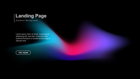 Colorful soft gradient shining background. Black background suitable for landing pages, banners, wallpapers, web, cards.のイラスト素材