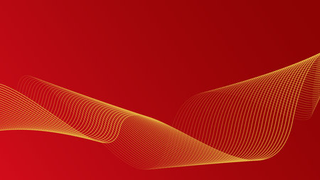 Abstract background, red color with luxurious gold line wavesのイラスト素材