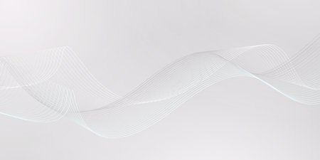 Modern abstract background in grey white colors with flowing shiny lines. Digital future technology concept. Vector illustrationのイラスト素材