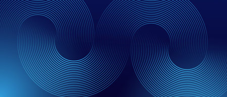 Dark blue circle line abstract background. Shiny blue circle geometric lines with future technology...