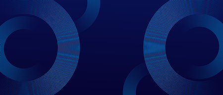 Dark blue circle line abstract background. Shiny blue circle geometric lines with future technology concept. Vector illustrationのイラスト素材