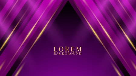 Modern elegant purple background with geometric shapes. Luxury abstract background shining goldのイラスト素材