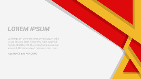 Red and yellow geometric abstract shapes on white background. Modern geometric background for banner, poster, business, advertising, presentation, coverのイラスト素材