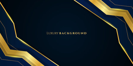 Elegant dark blue and gold luxury abstract background suitable for banner, award, celebration, anniversary, promotion, advertisementのイラスト素材