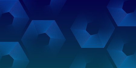 Dark blue background with hexagon geometric lines pattern. Abstract shiny hexagon lines. Futuristic...