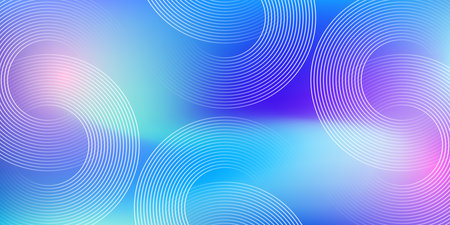Abstract modern blue gradient background with glowing circular line pattern. Future technology concept background.のイラスト素材