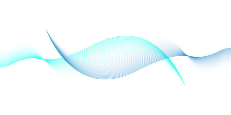 Futuristic background with dynamic flowing lines waves isolated on white background. Minimalist background for banners, posters, covers, brochures, flyers, websites.のイラスト素材