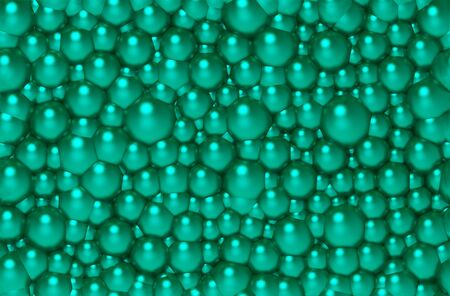 High quality emerald color seamless realistic bubbles texture with the effect of depth of field. 3d illustrationの写真素材