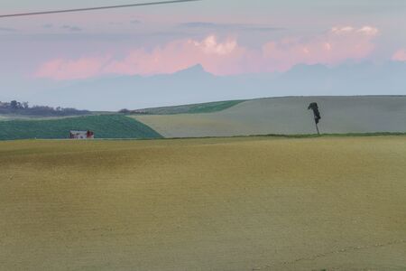 The tranquility of the countryside in the morningの写真素材