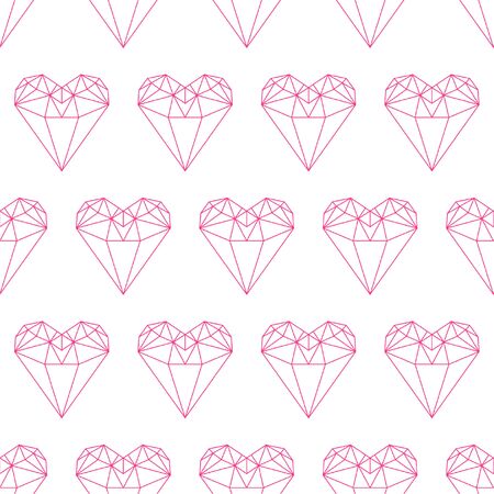 Geometric heart shapes seamless pattern.のイラスト素材