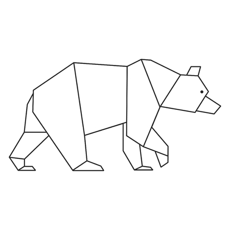 White geometric bear shape image.のイラスト素材