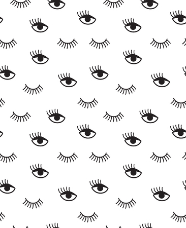 Seamless pattern with winking eyes.のイラスト素材