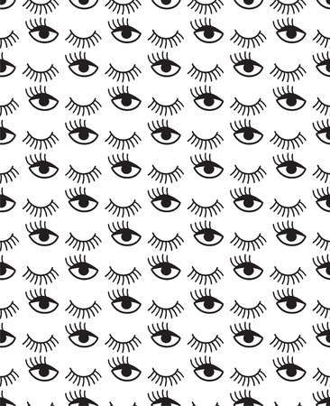 Seamless pattern with winking eyes.のイラスト素材