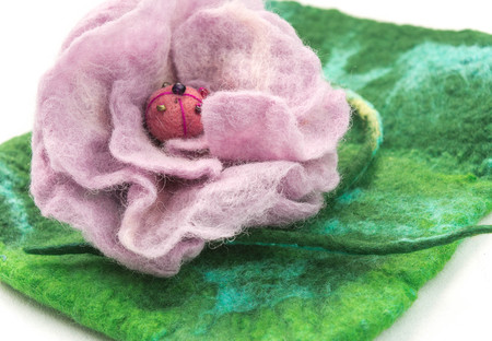 Felt flowerの写真素材