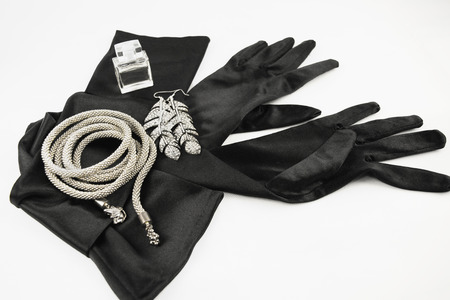 Elegant black glovesの写真素材