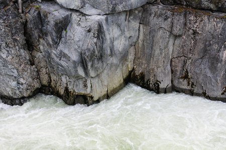 Waterfall during a sunny day. Nairn Falls Provincial Park, British Columbia, Canadaの写真素材