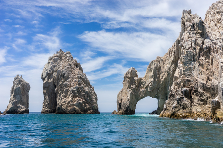 Rock Formations around the Arch in Cabo San Lucas, Mexico.の写真素材
