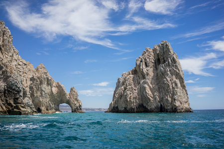 Rock Formations around the Arch in Cabo San Lucas, Mexico.の写真素材