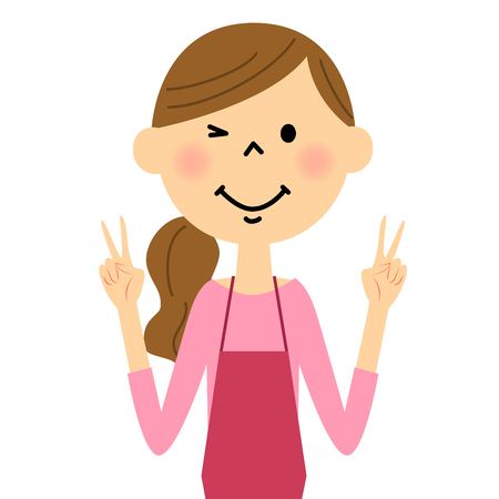 Apron women of the peace signのイラスト素材