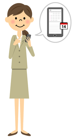 Women of the suit touch Smartphoneのイラスト素材