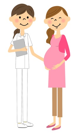 Nurses and expectant mothersのイラスト素材