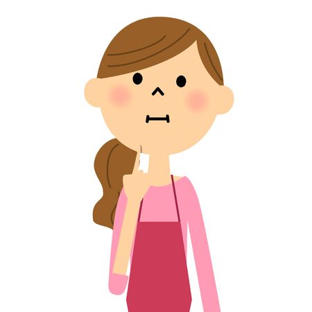 The female of the apron who thinksのイラスト素材